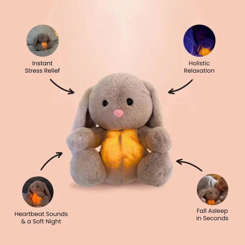 Comforting Breathing Bunny Plush - Soothing Sensory Toy for Newborns