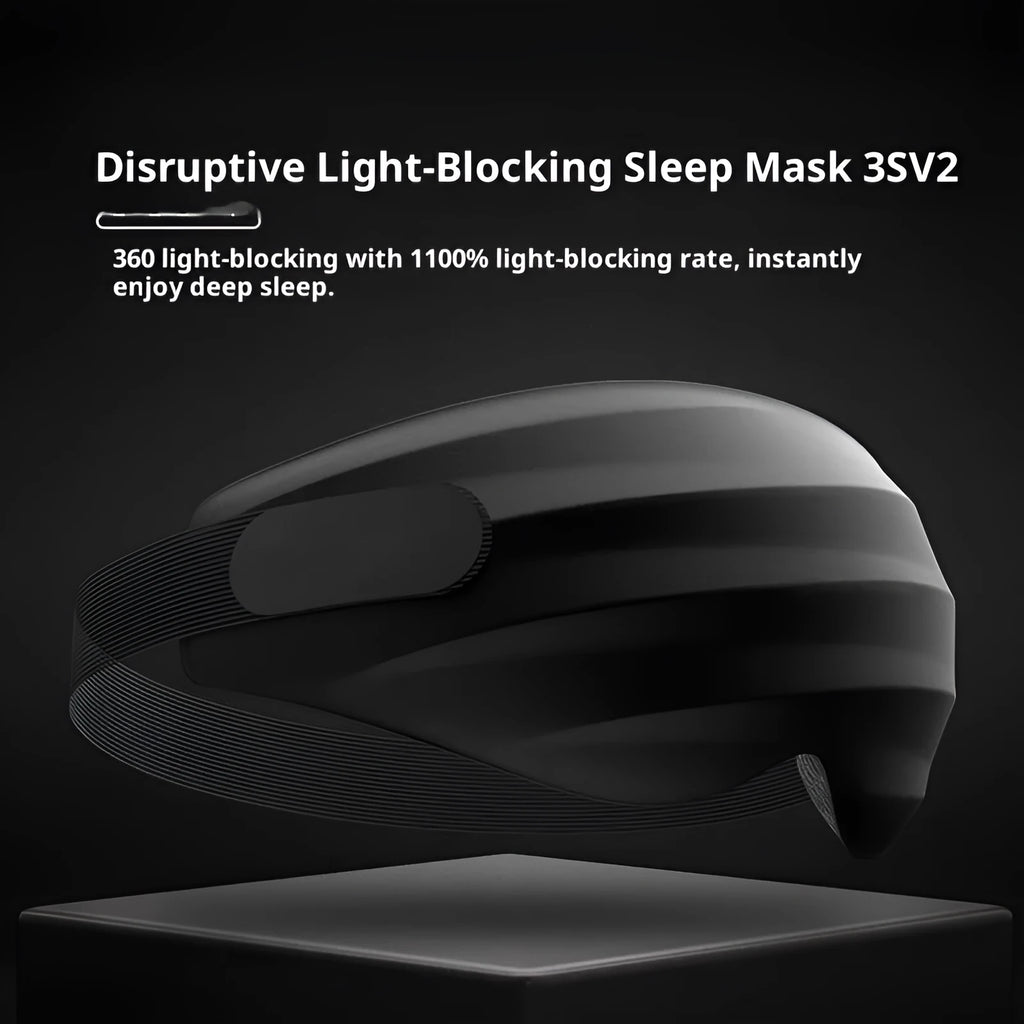 3D three-dimensional shading eye mask in black made from nylon and polyurethane for sleep and eye fatigue relief
