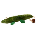Green plush alligator catnip toy approximately 30 cm long with natural catnip filling and peppermint scent