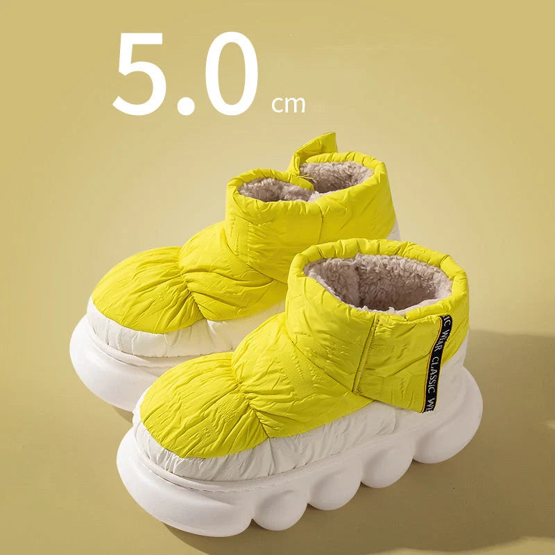 Winter ankle boots with down cloth upper in various colours for warmth and style