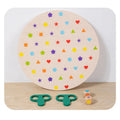 Wooden board game with shape matching pieces, colour box packaging, 32x30x4 cm, for children 4-6 years