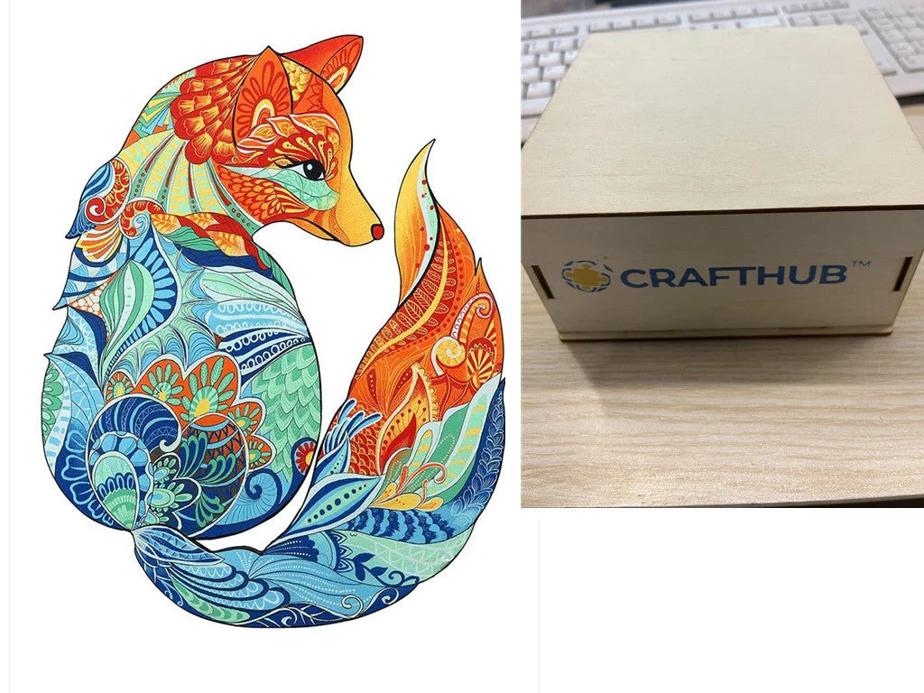 Animal Puzzle Craft Hub A3 Size Wooden Box for puzzle storage and display