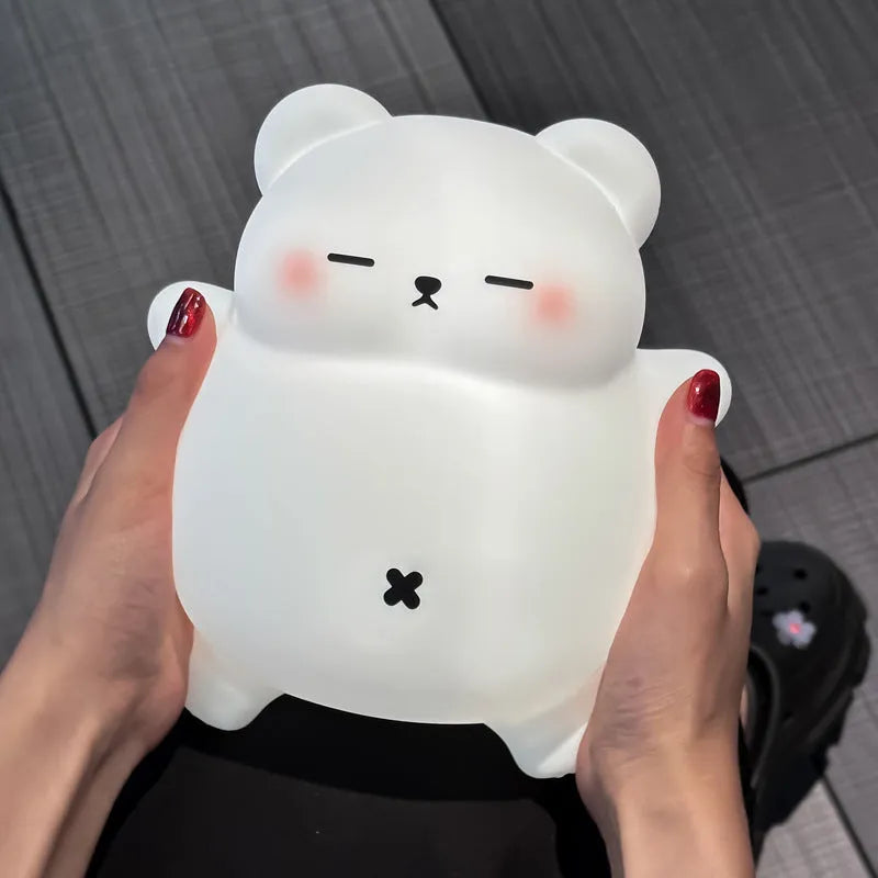 Mengshe Xiong Bao small silicone night lamp in snoring bear cartoon design with sleeping light