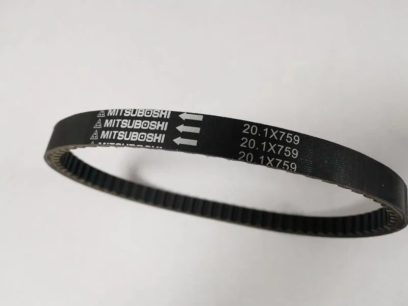 Black motorcycle drive belt with 20.1-759 specification for Guangyang Jili GP110 and Fengli VP110 models