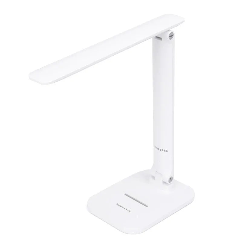 LED eye protection desk lamp with touch switch, USB cable, rechargeable model WD-6056 on a desk