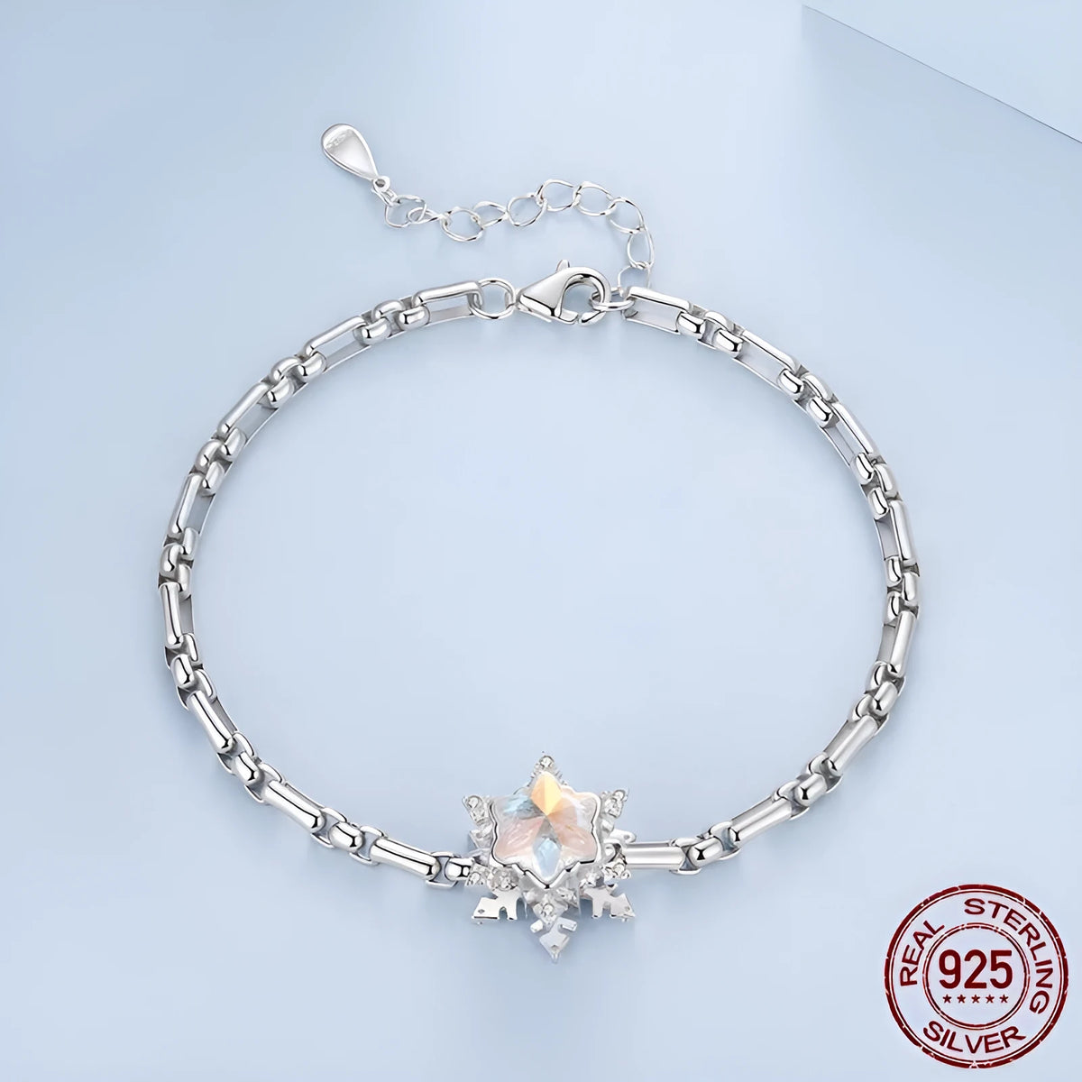 S925 sterling silver minimalist round box chain bracelet for women, electroplated finish, BSB231 colour, on neutral background