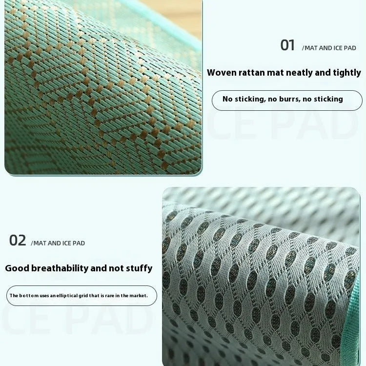 Large dog mat in Golden Green for summer kennel use, XL size 80x65x7cm