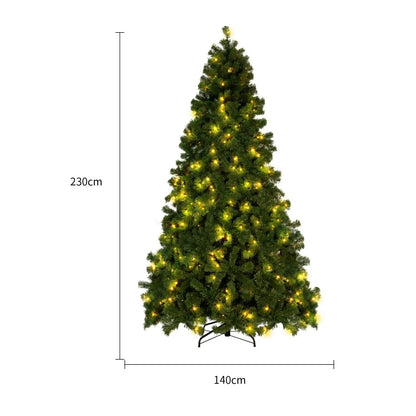 PVC artificial snow Christmas tree with metal stand, green and white colour scheme