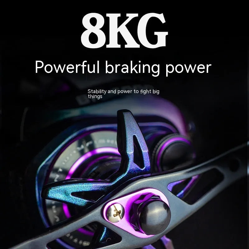 BM2000 fishing reel with magnetic brake system shown in water drop shaped body design