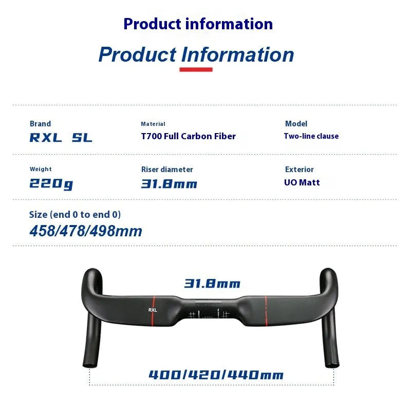 Carbon fibre road bicycle handlebar showing red double-line graphic on a black background.