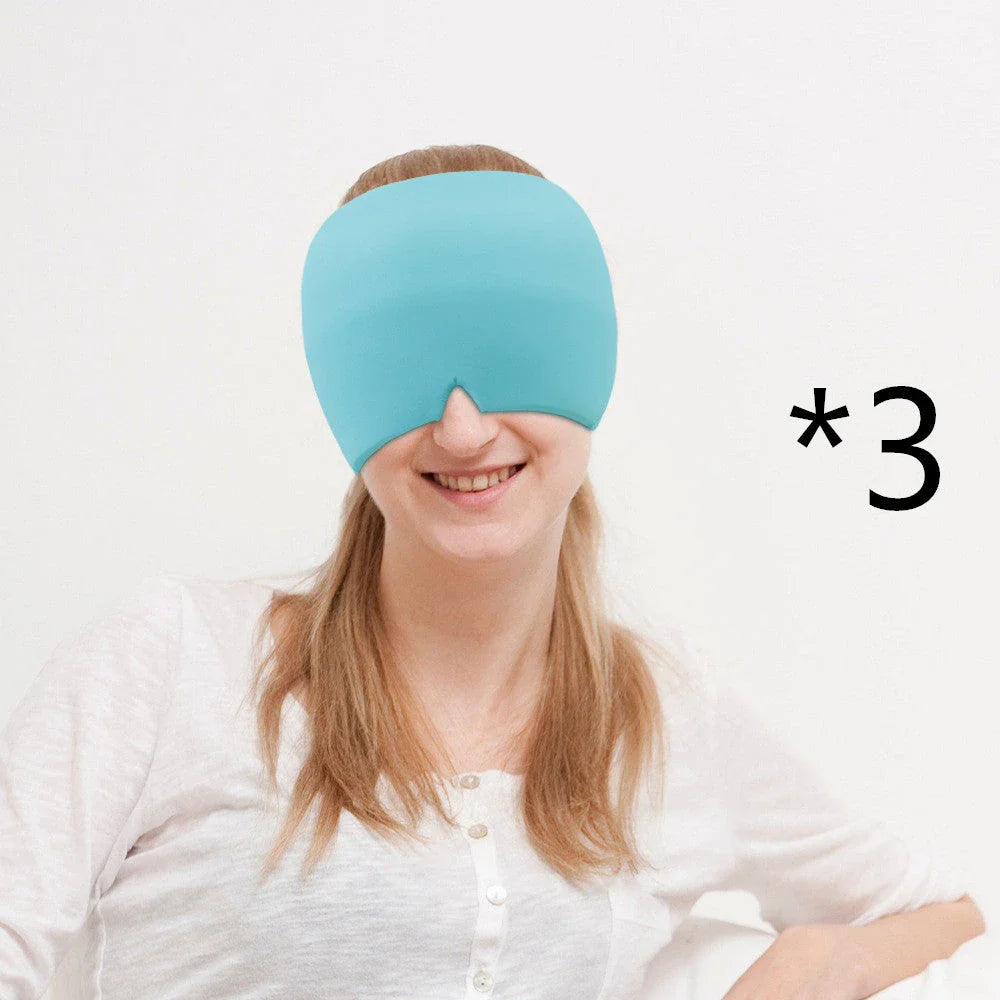 Soothing Ice Pack Eye Mask for Headache Relief - Chillable gel pack, soft fabric, customizable fit for relaxation and rejuvenation