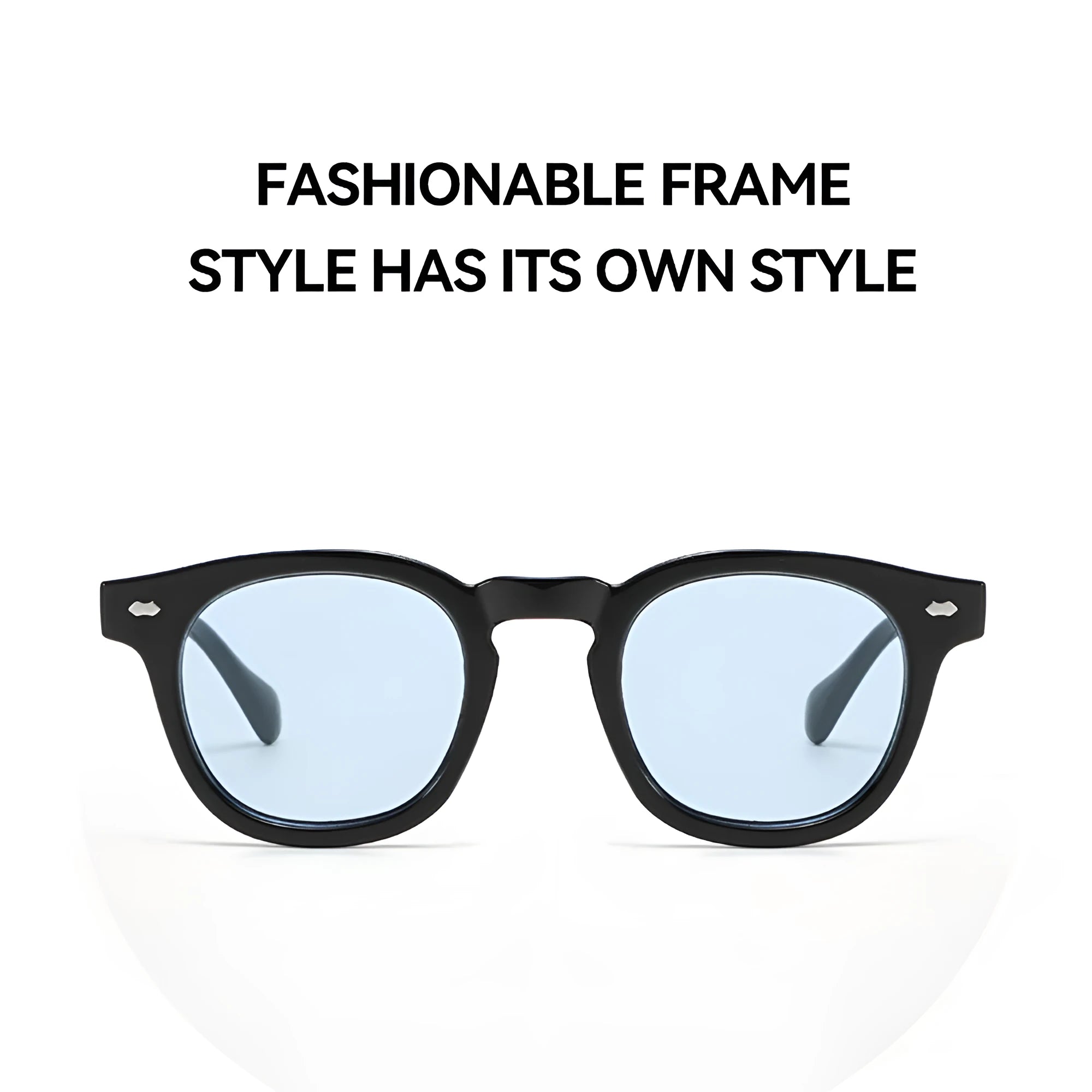 Round rim sunglasses with a plastic frame in a retro Hong Kong style design