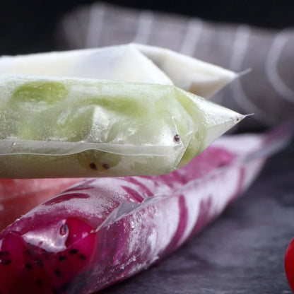 Reusable popsicle molds with self-sealing, BPA-free bags for making homemade ice pops and frozen treats