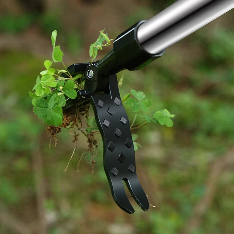 Standing Weeding Uproot Tool in black, made from alloy and stainless steel
