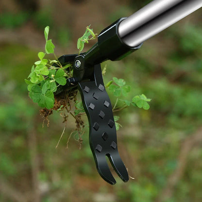 Standing Weeding Uproot Tool in black, made from alloy and stainless steel