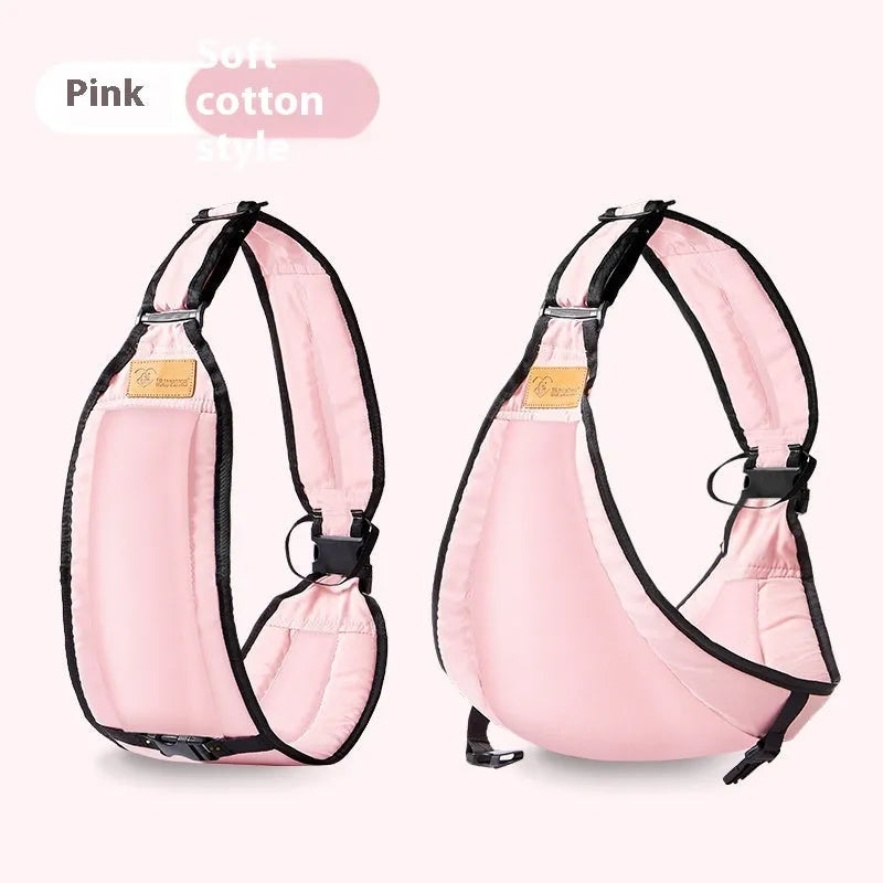 Adjustable cloth baby waist stool carrier for infants, shown in one of four colour options.