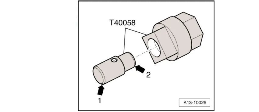 Aodi T40058 crankshaft rotating sleeve timing tool with metal adapter and guide pin