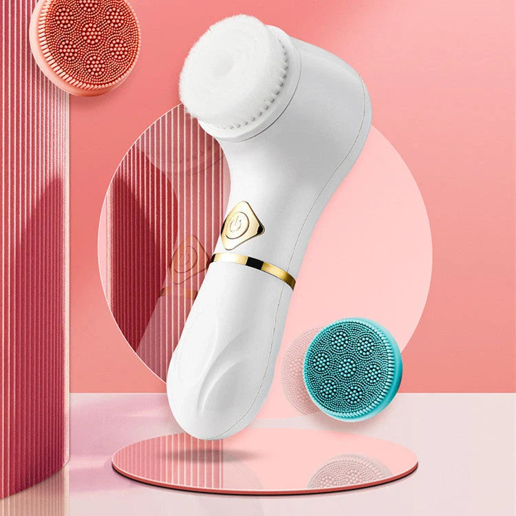 Rechargeable electric facial cleanser with vibration for deep pore cleansing