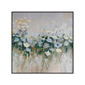Handmade oil painting canvas wall art modern blue flowers square framed no frame rolled unstretched