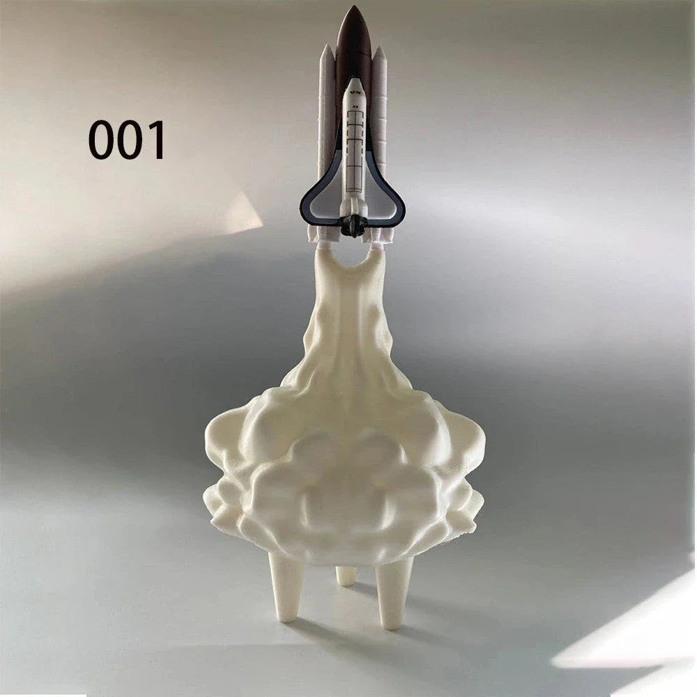 A 3D-printed rocket-shaped night light with adjustable LED lighting, made from eco-friendly PLA material