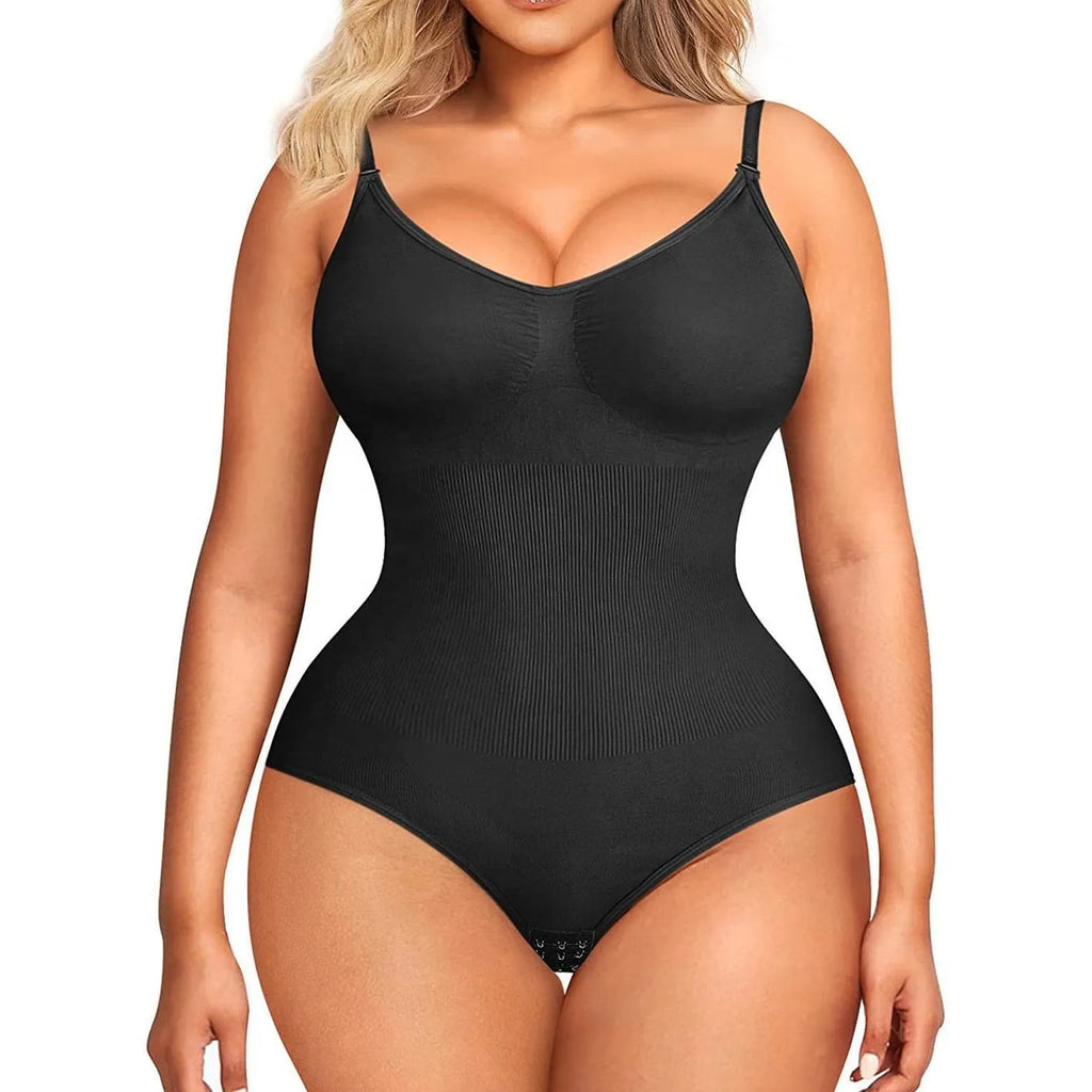 Plus size seamless nylon body shaping jumpsuit with adjustable hip lifting and abdominal support in multiple colours