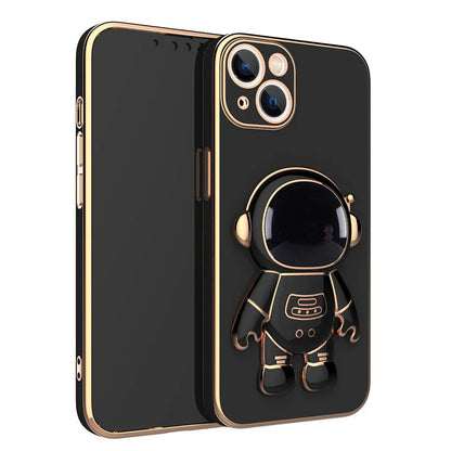 3D Astronaut Phone Case with Anti-Drop Electroplating Bracket for iPhone