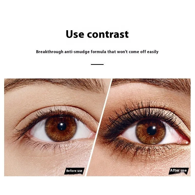 Black waterproof 4D mascara for long thick curling lashes that won't smudge