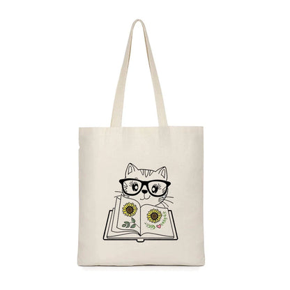 Sublimation canvas single shoulder bag with thermal transfer printing, durable and lightweight for shopping.