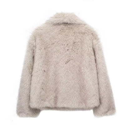 Cozy plush winter coat for women, available in a range of stylish colors