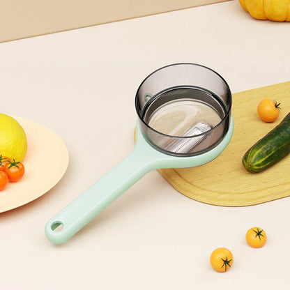 Premium multi-use kitchen peeler with removable container for efficient and mess-free produce preparation