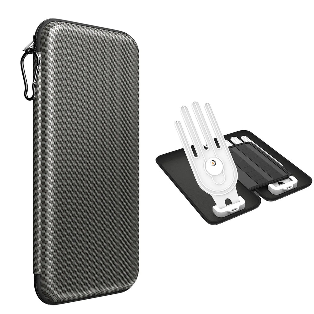 Silver grey golf double glove storage bag with two compartments and hanging brackets