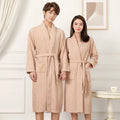 Cotton terry bathrobe in peacock blue, super thick 301-350g, simple casual style for men and women
