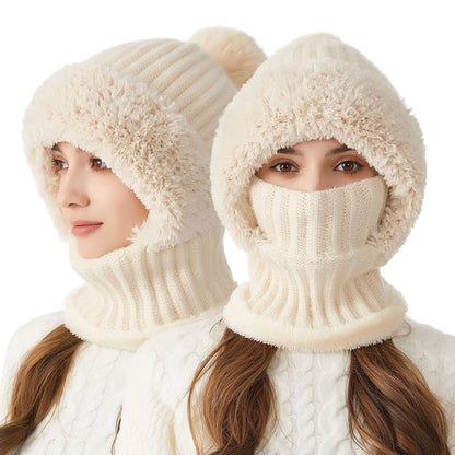 High elastic acrylic knitted winter set for women in various colours