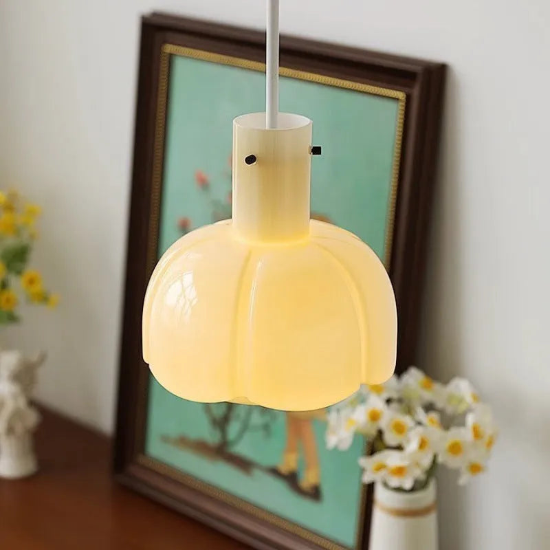 Medieval glass bud chandelier pendant light in retro design with six colour options for dining room or bedroom
