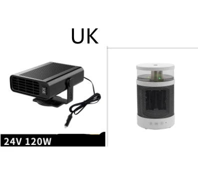 Universal Car Defrost Heater with 360-degree rotation for 12V/24V vehicles