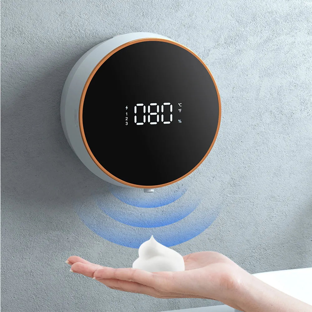 Smart automatic sensing foam dispenser with USB charging port and wall mounting bracket