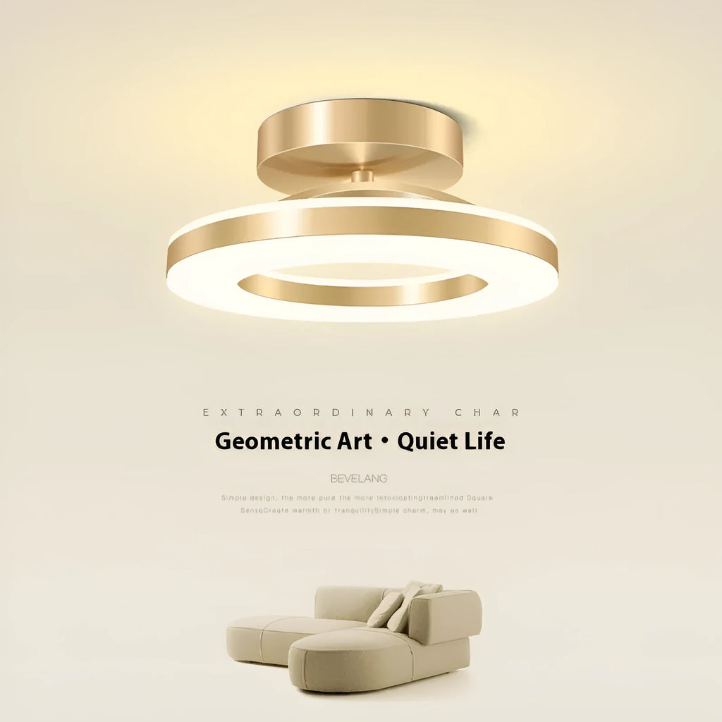 Modern minimalist ring ceiling lamp LED in white finish, 20cm diameter for hallway use