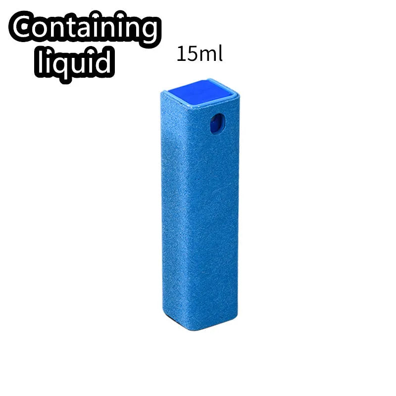 15ml square tube phone screen cleaner spray bottle with protective case in blue, grey, light blue, orange, pink or purple