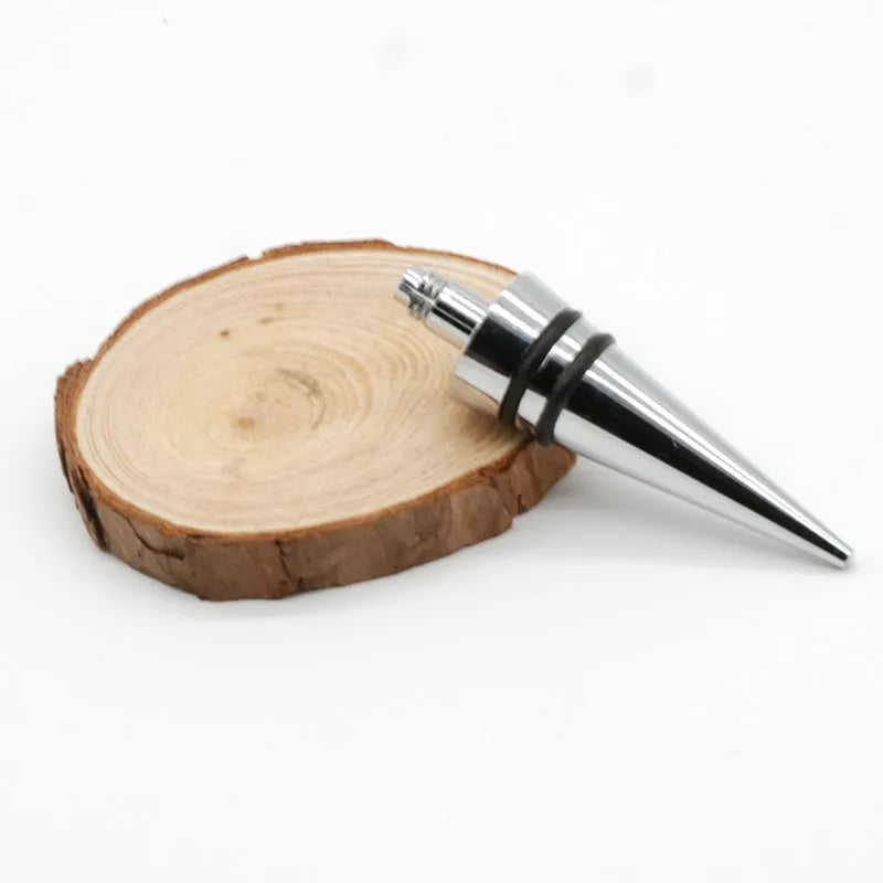 Silver zinc alloy wine bottle stopper with silicone seal for M8 M10 threaded bottles