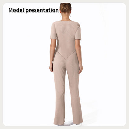 Dark green and coffee colour top and pants set, sizes S to 3XL