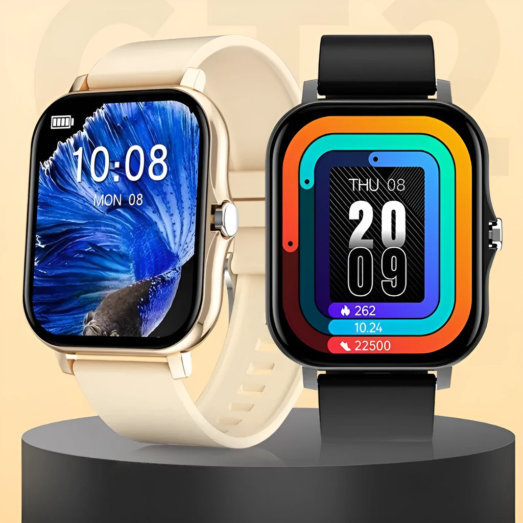 Custom dial smart watch with Bluetooth calling, music voice assistant, 1.69 inch IPS display, zinc alloy frame, silicone strap