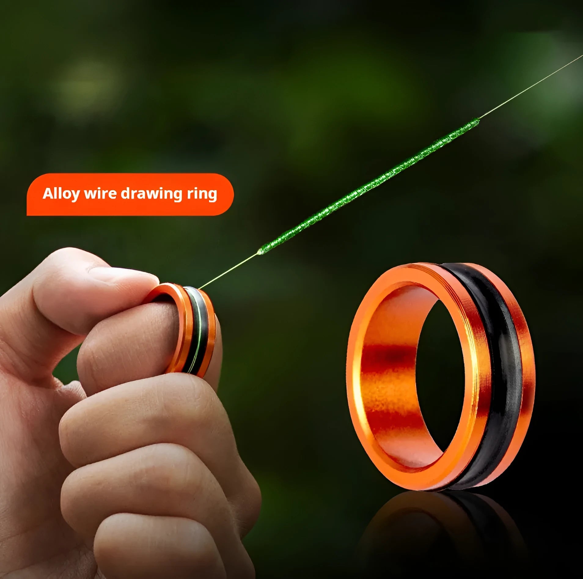 Orange and silver alloy non-slip fishing hand guard pull loop tool
