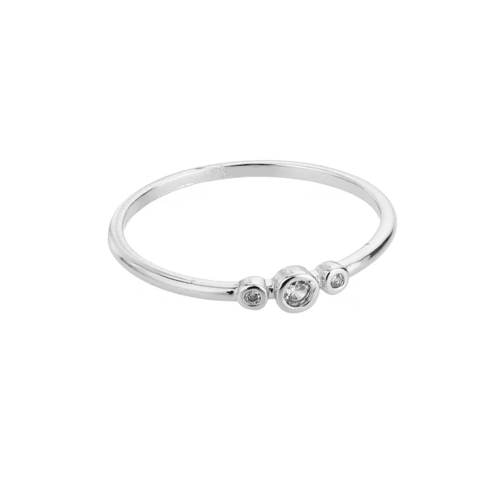 Copper belt open ring with micro-set zirconia stones, gold electroplated finish