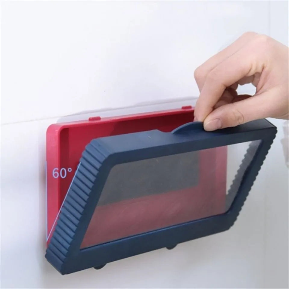 White bathroom waterproof mobile phone box holder with ABS plastic construction and anti-fog design
