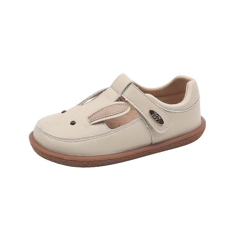 Children's small leather shoes non-slip soft sole girl cute princess cartoon shoes pink low top Velcro fastening