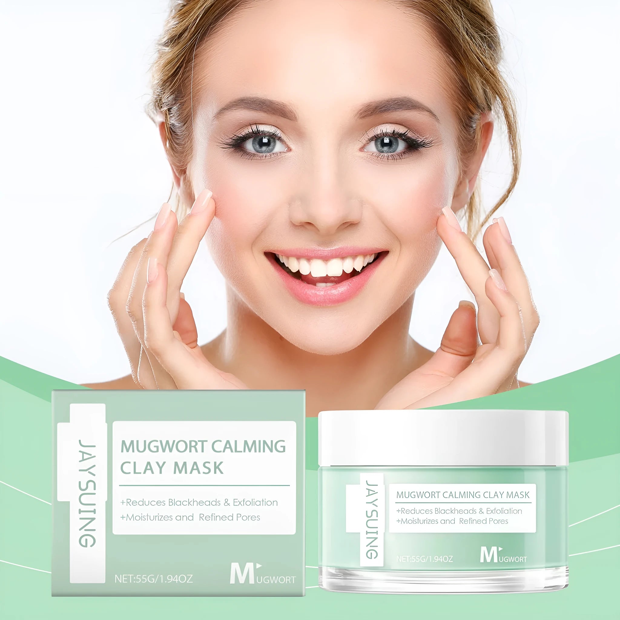 55g tube of pore cleaning mud mask with bentonite clay for acne treatment