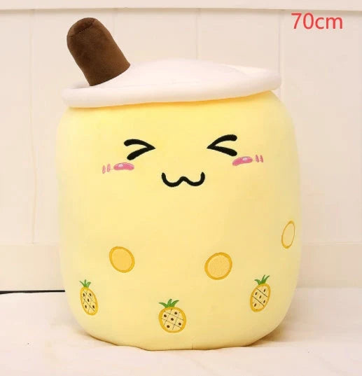 Strawberry Milk Tea Plush Boba Cup Toy in various colours and sizes