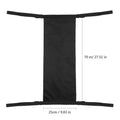 Black cylindrical Oxford cloth pannier bag attached to a wheelchair for oxygen cylinder carriage.