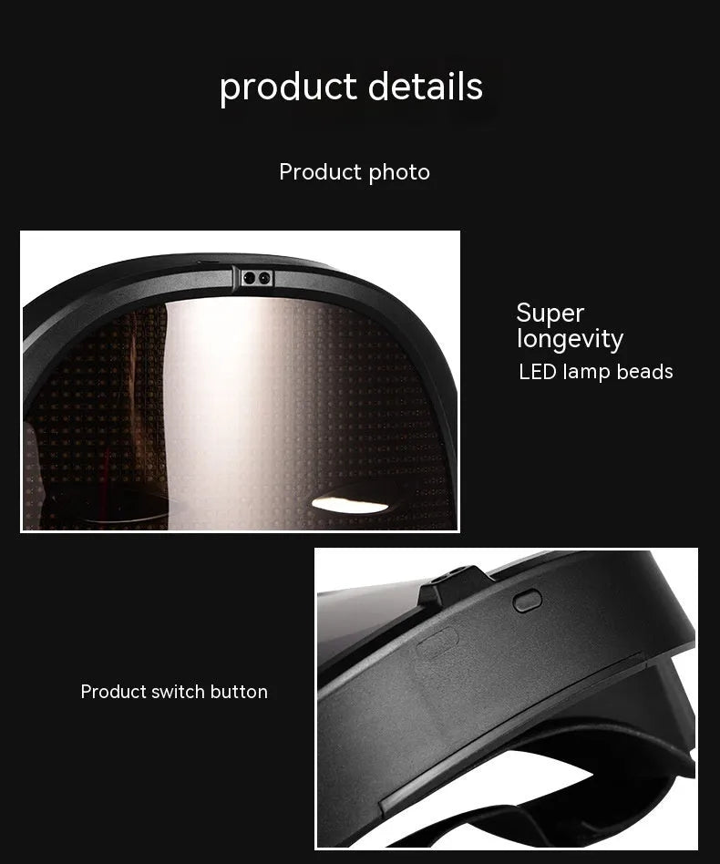 LED luminous face changing mask with colourful display and pre-cut eyeholes