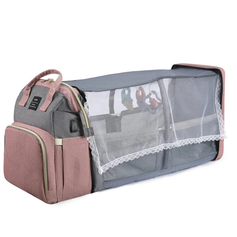 New Mummy Baby Crib Backpack in various colours with insulated milk storage compartment